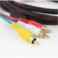 HDMI a 3RCA Cable Trenza de nylon con dos ferritas Audio Vedio Cable AV